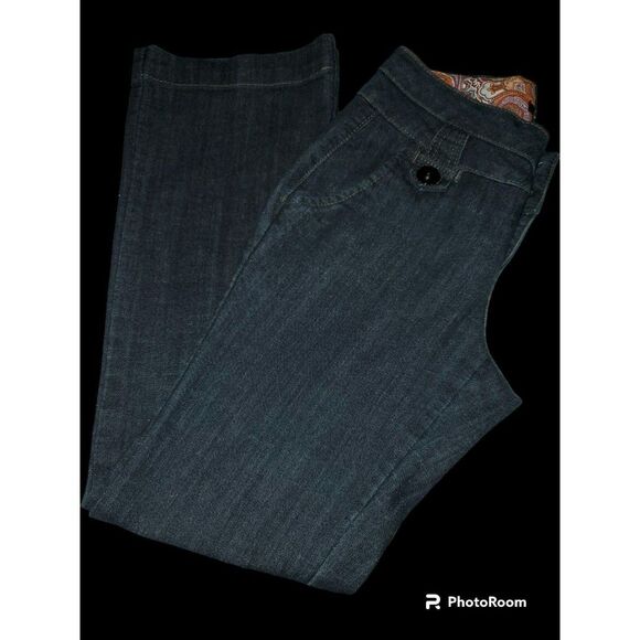 Roz Ali Jeans Womens 6  Black Denim Flare Mid Rise Stretch Buttons
Retro - Picture 2 of 5